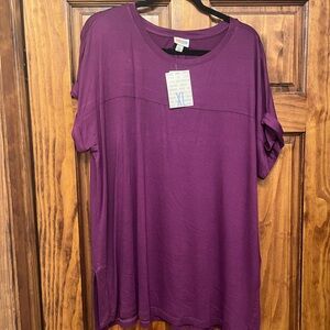 LuLaRoe Purple Oversized Boxy Short Sleeve Tee